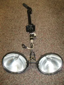 Robinson Helicopter Searchlight assembly manually steerable used as removed